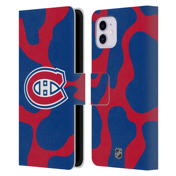 NHL Montreal Canadiens Cow Pattern Leather Book Wallet Case Cover For Apple iPhone 11