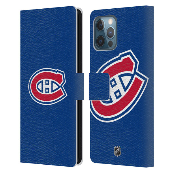 NHL Montreal Canadiens Plain Leather Book Wallet Case Cover For Apple iPhone 12 Pro Max