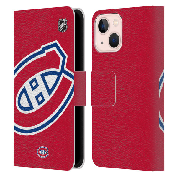 NHL Montreal Canadiens Oversized Leather Book Wallet Case Cover For Apple iPhone 13 Mini