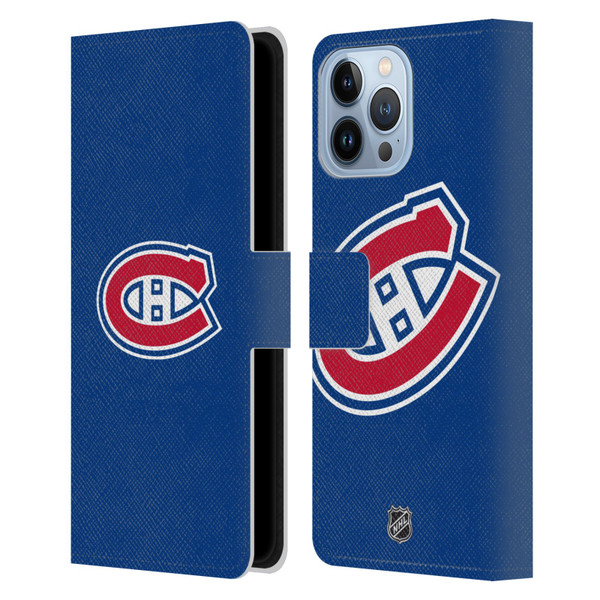 NHL Montreal Canadiens Plain Leather Book Wallet Case Cover For Apple iPhone 13 Pro Max