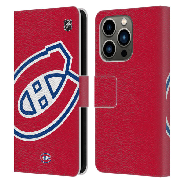 NHL Montreal Canadiens Oversized Leather Book Wallet Case Cover For Apple iPhone 14 Pro