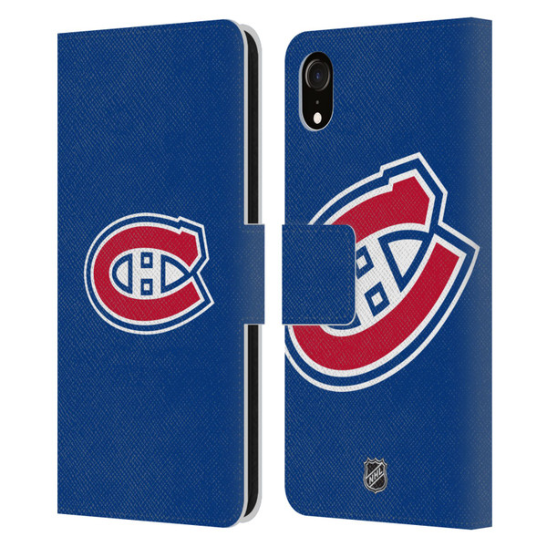 NHL Montreal Canadiens Plain Leather Book Wallet Case Cover For Apple iPhone XR