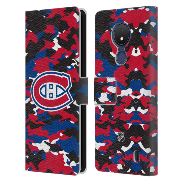 NHL Montreal Canadiens Camouflage Leather Book Wallet Case Cover For Nokia C21