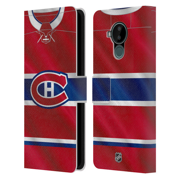 NHL Montreal Canadiens Jersey Leather Book Wallet Case Cover For Nokia C30