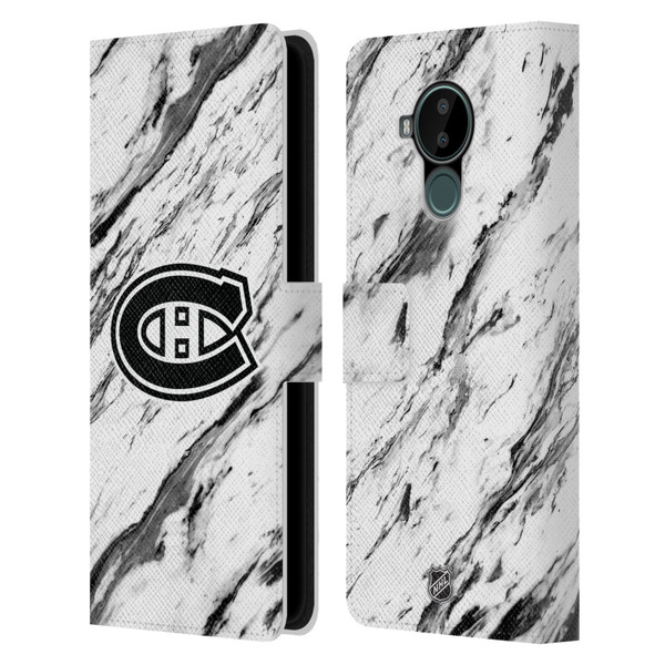 NHL Montreal Canadiens Marble Leather Book Wallet Case Cover For Nokia C30