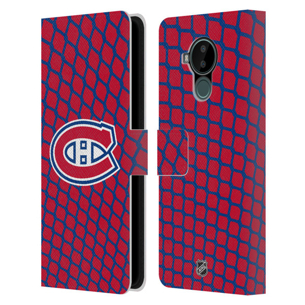 NHL Montreal Canadiens Net Pattern Leather Book Wallet Case Cover For Nokia C30