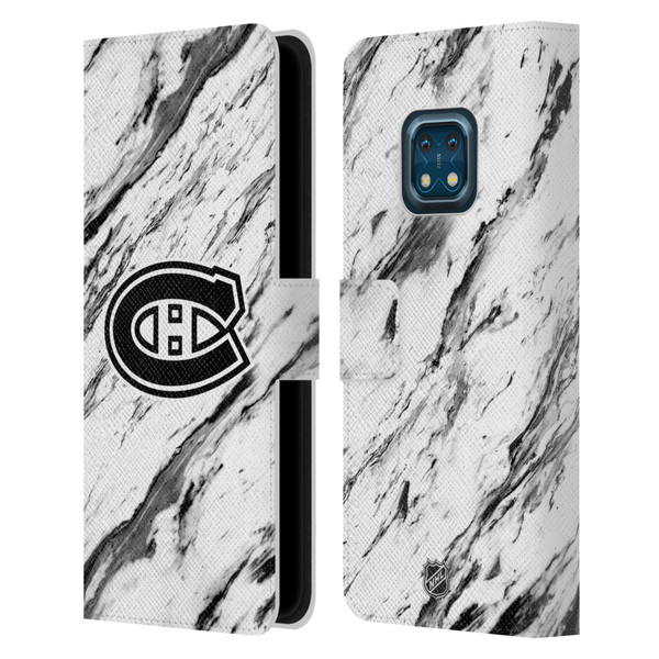 NHL Montreal Canadiens Marble Leather Book Wallet Case Cover For Nokia XR20