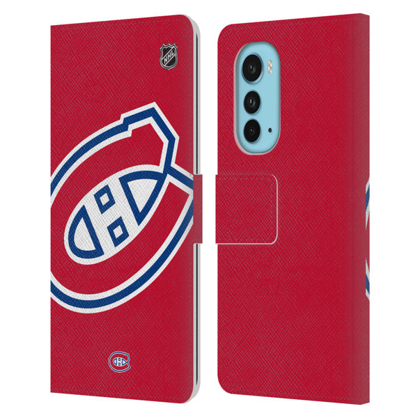 NHL Montreal Canadiens Oversized Leather Book Wallet Case Cover For Motorola Edge (2022)