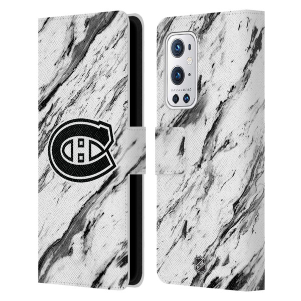 NHL Montreal Canadiens Marble Leather Book Wallet Case Cover For OnePlus 9 Pro