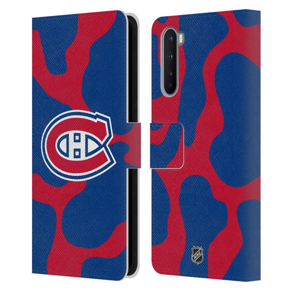 NHL Montreal Canadiens Cow Pattern Leather Book Wallet Case Cover For OnePlus Nord 5G