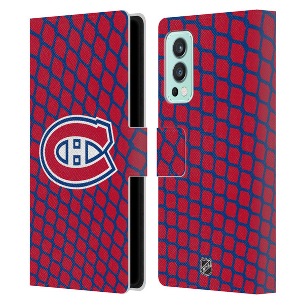 NHL Montreal Canadiens Net Pattern Leather Book Wallet Case Cover For OnePlus Nord 2 5G
