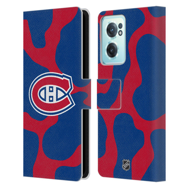NHL Montreal Canadiens Cow Pattern Leather Book Wallet Case Cover For OnePlus Nord CE 2 5G
