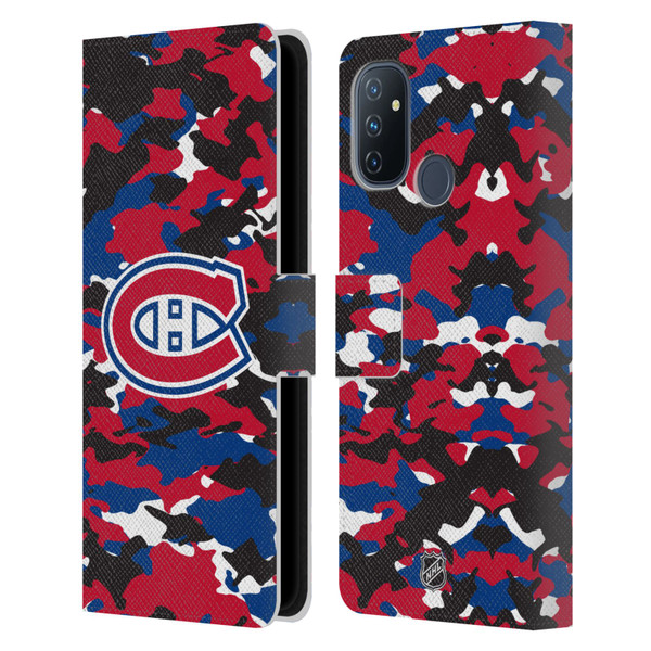 NHL Montreal Canadiens Camouflage Leather Book Wallet Case Cover For OnePlus Nord N100