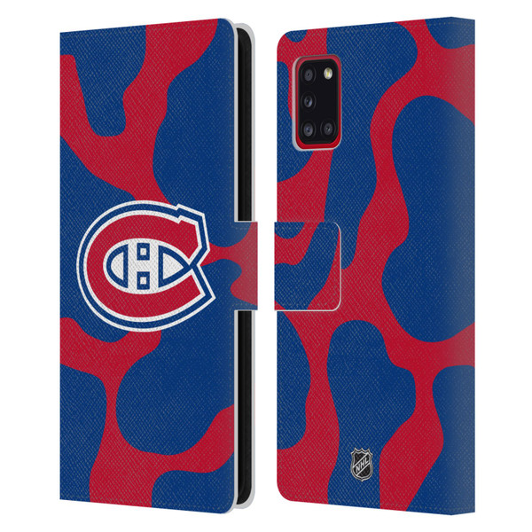NHL Montreal Canadiens Cow Pattern Leather Book Wallet Case Cover For Samsung Galaxy A31 (2020)