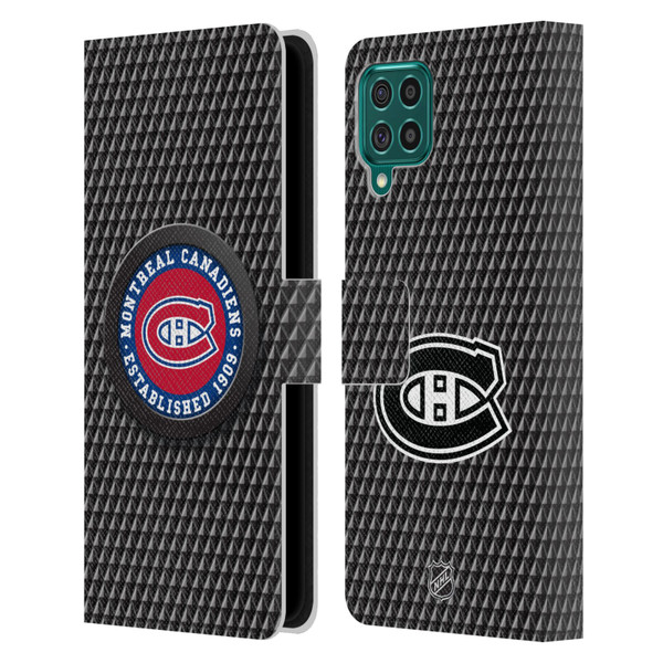 NHL Montreal Canadiens Puck Texture Leather Book Wallet Case Cover For Samsung Galaxy F62 (2021)
