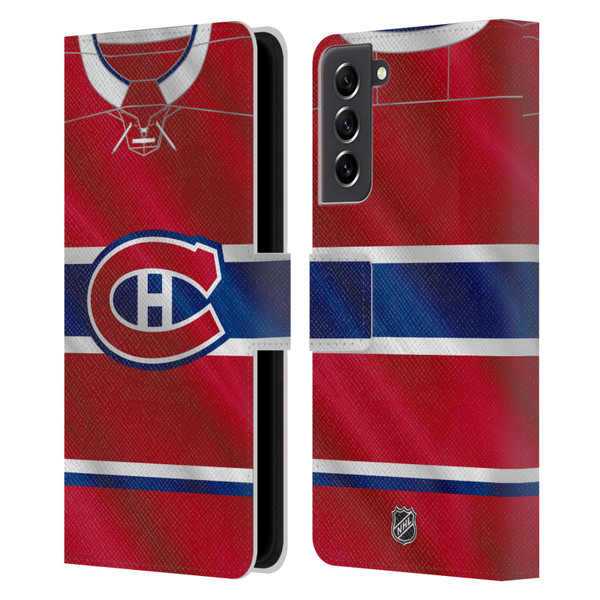 NHL Montreal Canadiens Jersey Leather Book Wallet Case Cover For Samsung Galaxy S21 FE 5G