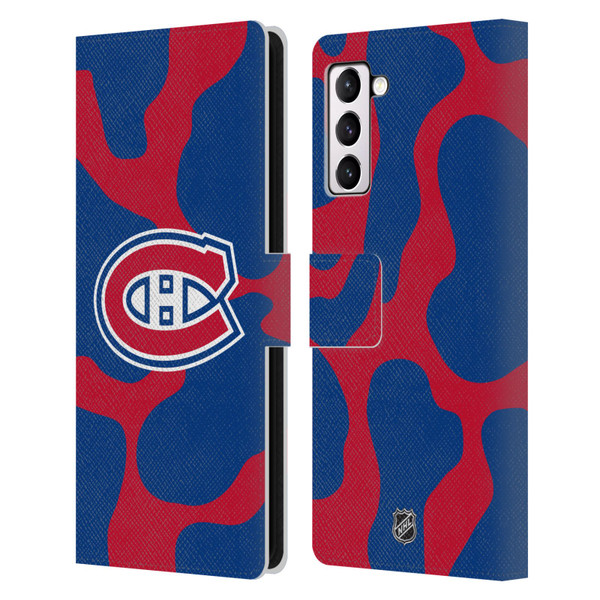 NHL Montreal Canadiens Cow Pattern Leather Book Wallet Case Cover For Samsung Galaxy S21+ 5G