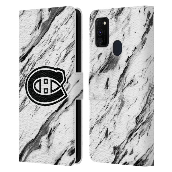 NHL Montreal Canadiens Marble Leather Book Wallet Case Cover For Samsung Galaxy M30s (2019)/M21 (2020)