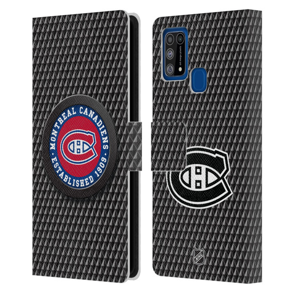 NHL Montreal Canadiens Puck Texture Leather Book Wallet Case Cover For Samsung Galaxy M31 (2020)