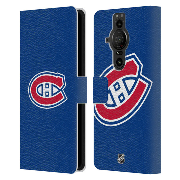 NHL Montreal Canadiens Plain Leather Book Wallet Case Cover For Sony Xperia Pro-I