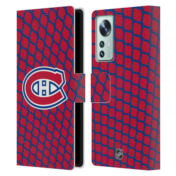 NHL Montreal Canadiens Net Pattern Leather Book Wallet Case Cover For Xiaomi 12