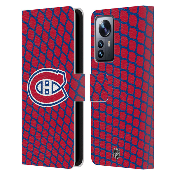 NHL Montreal Canadiens Net Pattern Leather Book Wallet Case Cover For Xiaomi 12 Pro