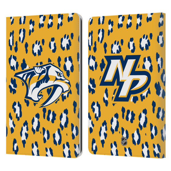 NHL Nashville Predators Leopard Patten Leather Book Wallet Case Cover For Amazon Kindle Paperwhite 1 / 2 / 3