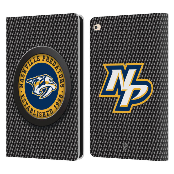 NHL Nashville Predators Puck Texture Leather Book Wallet Case Cover For Apple iPad Air 2 (2014)