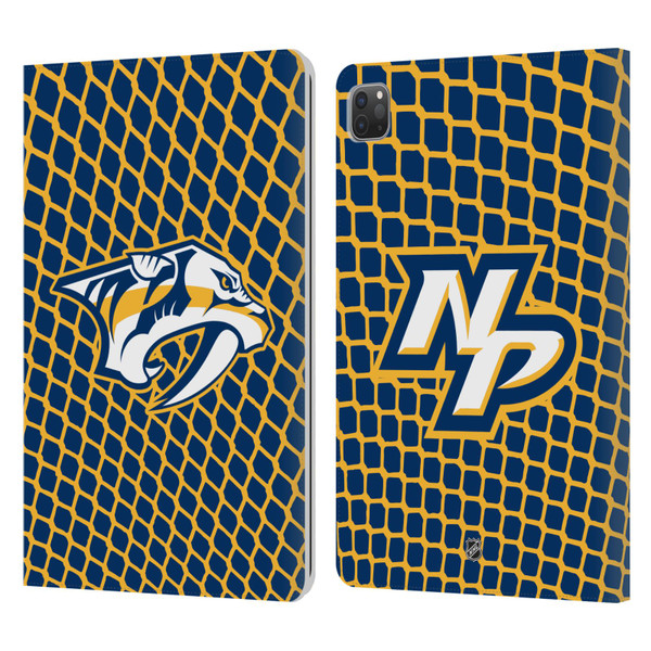 NHL Nashville Predators Net Pattern Leather Book Wallet Case Cover For Apple iPad Pro 11 2020 / 2021 / 2022