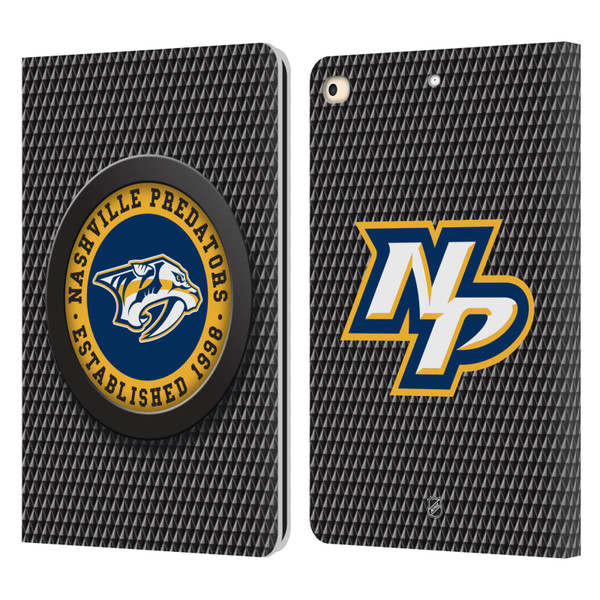 NHL Nashville Predators Puck Texture Leather Book Wallet Case Cover For Apple iPad 9.7 2017 / iPad 9.7 2018