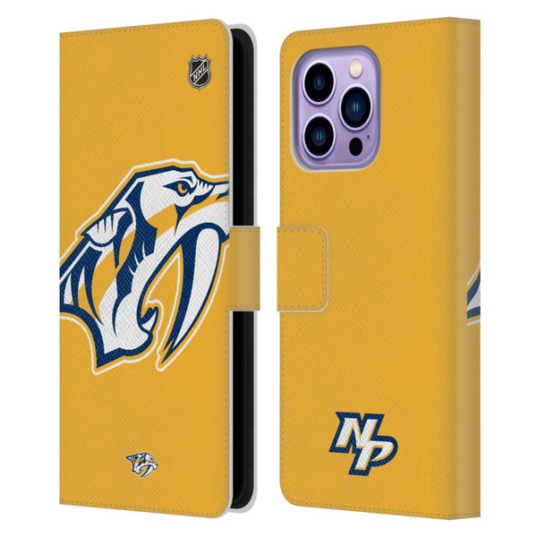 NHL Nashville Predators Oversized Leather Book Wallet Case Cover For Apple iPhone 14 Pro Max