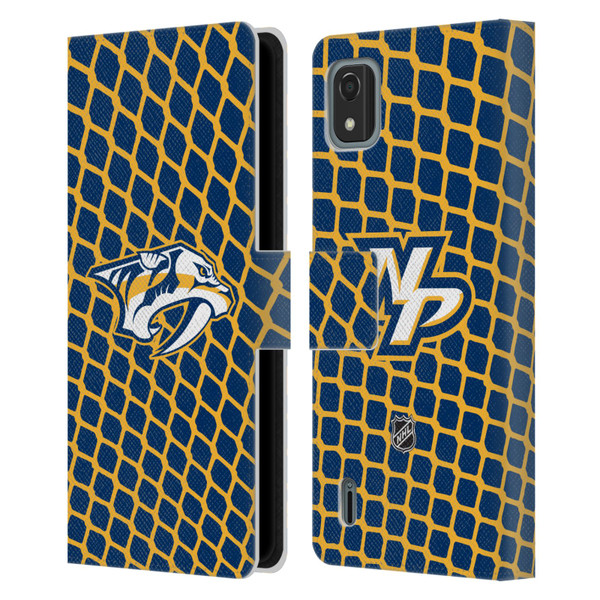 NHL Nashville Predators Net Pattern Leather Book Wallet Case Cover For Nokia C2 2nd Edition