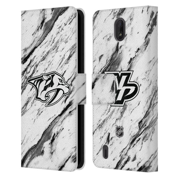 NHL Nashville Predators Marble Leather Book Wallet Case Cover For Nokia C01 Plus/C1 2nd Edition