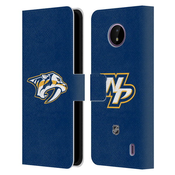 NHL Nashville Predators Plain Leather Book Wallet Case Cover For Nokia C10 / C20