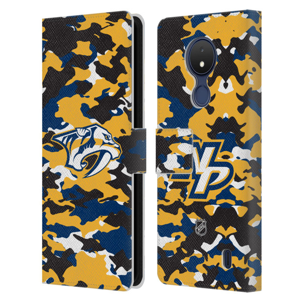 NHL Nashville Predators Camouflage Leather Book Wallet Case Cover For Nokia C21