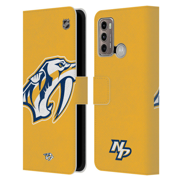 NHL Nashville Predators Oversized Leather Book Wallet Case Cover For Motorola Moto G60 / Moto G40 Fusion