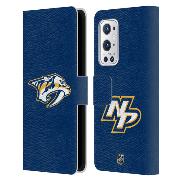 NHL Nashville Predators Plain Leather Book Wallet Case Cover For OnePlus 9 Pro