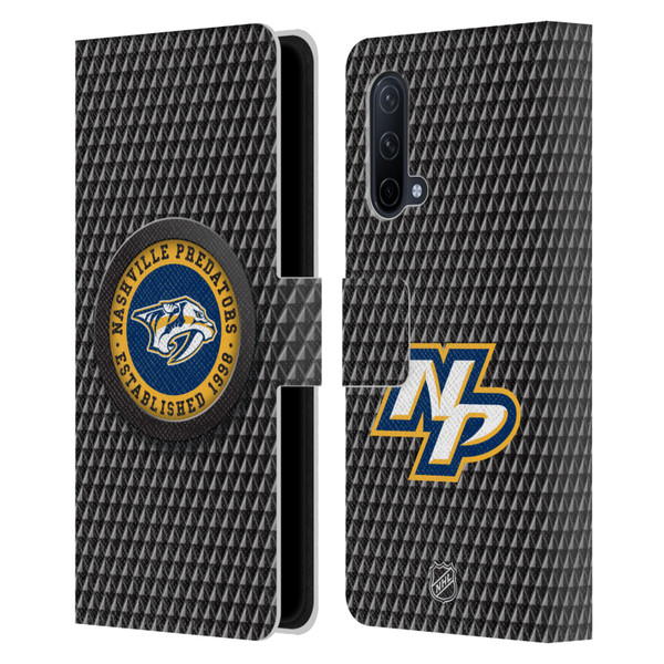 NHL Nashville Predators Puck Texture Leather Book Wallet Case Cover For OnePlus Nord CE 5G