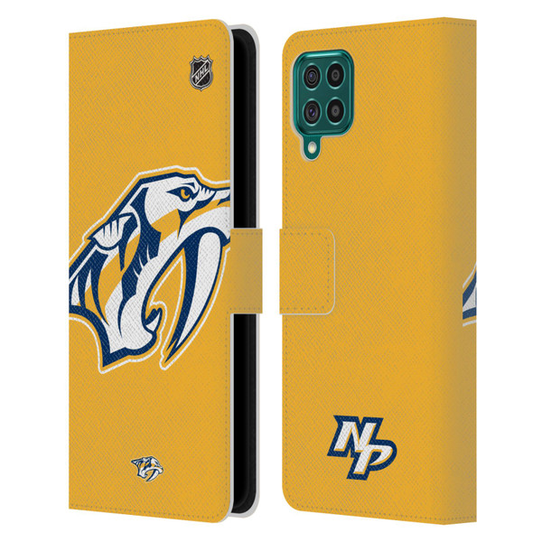 NHL Nashville Predators Oversized Leather Book Wallet Case Cover For Samsung Galaxy F62 (2021)