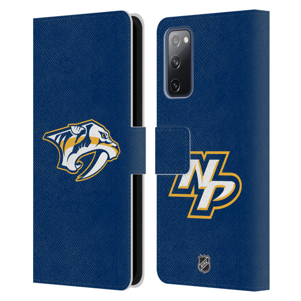 NHL Nashville Predators Plain Leather Book Wallet Case Cover For Samsung Galaxy S20 FE / 5G