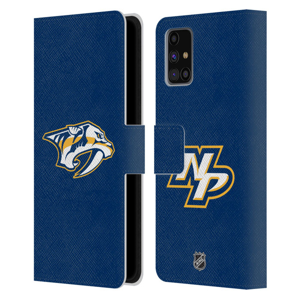 NHL Nashville Predators Plain Leather Book Wallet Case Cover For Samsung Galaxy M31s (2020)