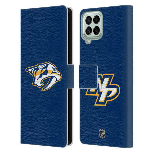 NHL Nashville Predators Plain Leather Book Wallet Case Cover For Samsung Galaxy M33 (2022)