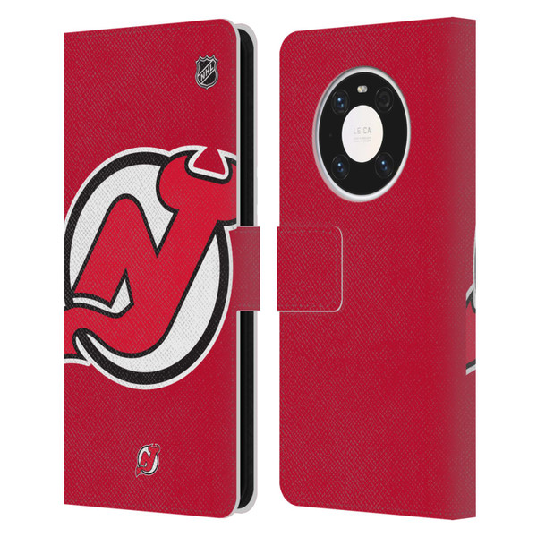 NHL New Jersey Devils Oversized Leather Book Wallet Case Cover For Huawei Mate 40 Pro 5G