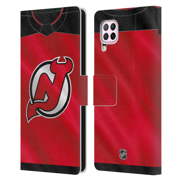 NHL New Jersey Devils Jersey Leather Book Wallet Case Cover For Huawei Nova 6 SE / P40 Lite