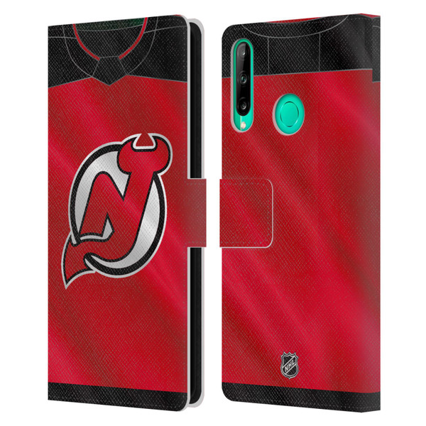 NHL New Jersey Devils Jersey Leather Book Wallet Case Cover For Huawei P40 lite E