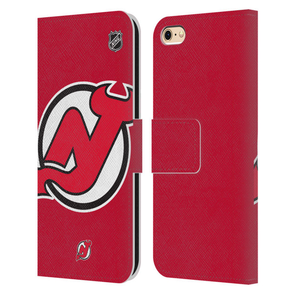 NHL New Jersey Devils Oversized Leather Book Wallet Case Cover For Apple iPhone 6 / iPhone 6s