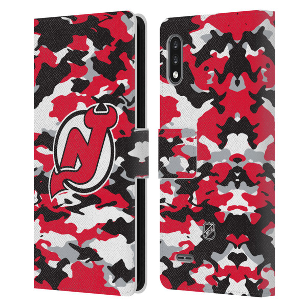 NHL New Jersey Devils Camouflage Leather Book Wallet Case Cover For LG K22