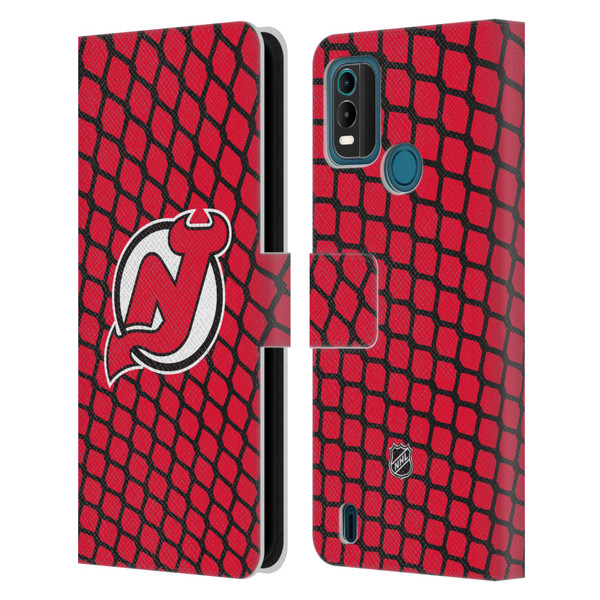 NHL New Jersey Devils Net Pattern Leather Book Wallet Case Cover For Nokia G11 Plus