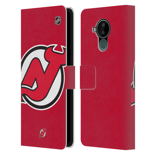 NHL New Jersey Devils Oversized Leather Book Wallet Case Cover For Nokia C30