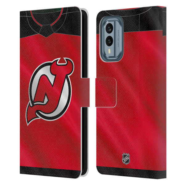 NHL New Jersey Devils Jersey Leather Book Wallet Case Cover For Nokia X30